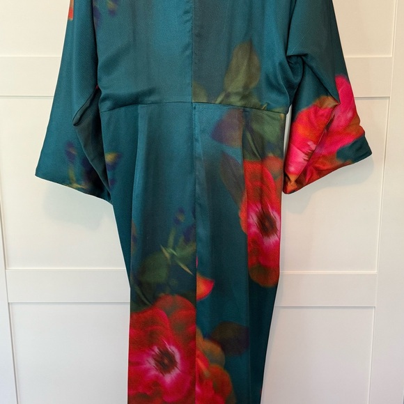 Figue Kyle Dress - Women's Long Sleeve Floral Dress - Green and Pink - Picture 9 of 9